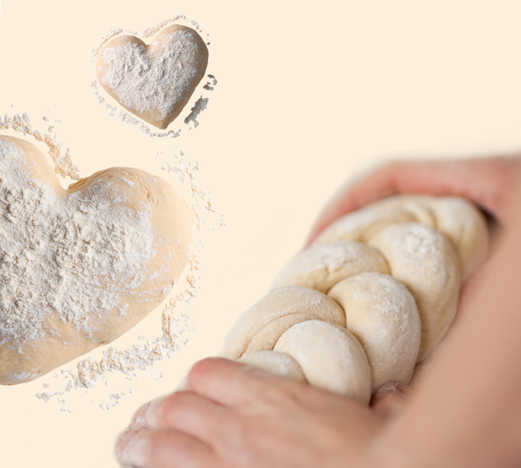 Backstuben-Erlebnis Backstubenerlebnis Zopf flechten Herz aus Teig